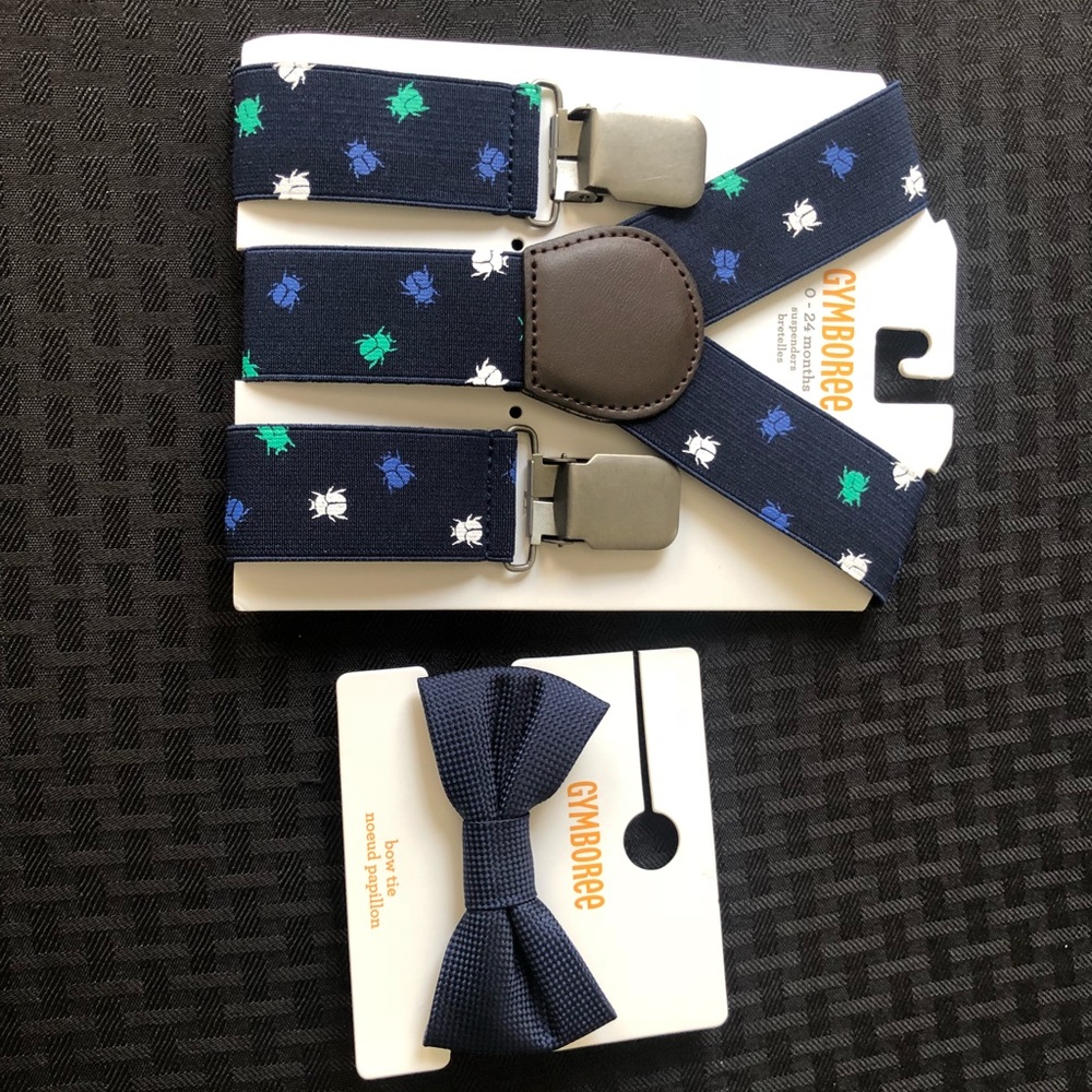 Brand new Gymboree bow tie and suspended set!